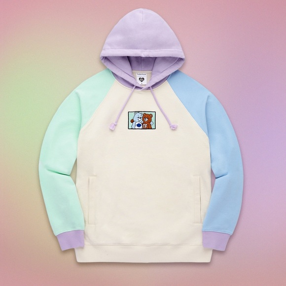 Teddy Fresh Tops - Teddy Fresh x Care Bears Pastel Colorblock Hoodie